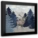 Reed Tara 15x15 Black Modern Framed Museum Art Print Titled - Blue Cliff Mountains scene II-Deer