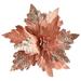 Anvazise Artificial Christmas Flower Realistic Looking Create Atmosphere Bright Color Shiny Surface Xmas Ornament Christmas Decoration Reble Glitter Christmas Faux Flower for Christmas Part Champagne