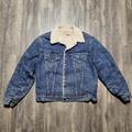 Levi's Jackets & Coats | Levis Vintage Sherpa Denim Trucker Coat Blue Jean Wash Jacket Mens Size 44 | Color: Blue | Size: 44