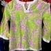 Lilly Pulitzer Shirts & Tops | Lilly Pulitzer Nina Tunic Top Size 10 Seahorses | Color: Green/Pink | Size: 10g