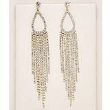 Anthropologie Jewelry | New~ Anthropologie Ettika Long Teardrop Crystal Chandelier 18k Gold Earrings | Color: Gold | Size: Os