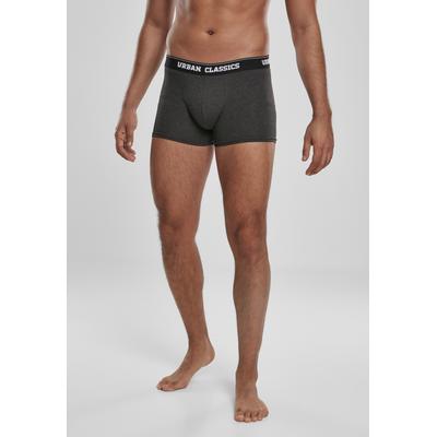 Boxershorts URBAN CLASSICS "Urban Classics Herren Boxer Shorts 3-Pack", Herren, Gr. M, schwarz (branding aop, schwarz, charcoal), 95% Baumwolle, 5% Elasthan, Unterhosen Image
