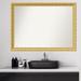 Rosdorf Park Versailles Gold Wood 28 x 22 in. Bathroom Vanity Non-Beveled Wall Mirror Wood in Brown | 31 H x 42 W in | Wayfair