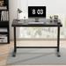 Inbox Zero Home Office Height Adjustable 48" Width Standing Desk w/ Drawer Wood/Metal in Black | 48 W x 23.7 D in | Wayfair
