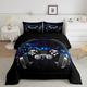 Loussiesd Headphone Game quilted Set Bed Note Melody Music Bedspread Single Size Children Boys Teenagers Video Game Game Winter Summer Down Comforter Game Controller 2pcs Black