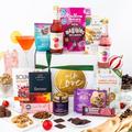 Thinking Of You 10 Item Afternoon Tea Hamper Basket, Luxury Vegan Chocolate Gifts, Dairy Free Chocolate Gift Box, Gluten Free Hamper, Vegan Sweets & Vegan Snacks, 1 Non Alcoholic Cocktail