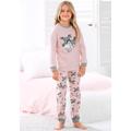 Pyjama PETITE FLEUR Gr. 146/152, grau (rosa, grau, meliert) Kinder Homewear-Sets Pyjamas