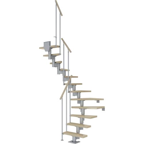 „DOLLE Mittelholmtreppe „“Dublin““ Treppen AhornMetall Gr. 1/2 gewendelt, grau (perlgrau) Treppen“
