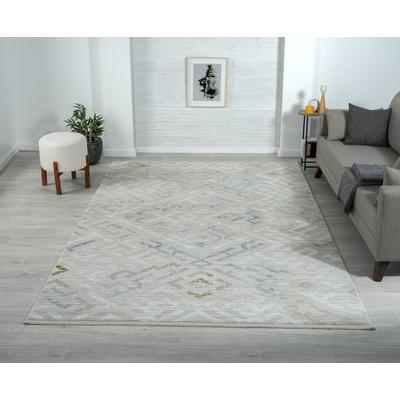 Teppich "My Type", beige (cream, hellgrau, weiß), B:200cm H:10mm L:290cm, Polyester, MYFLAIR MÖBEL & ACCESSOIRES, Teppiche, Fransenteppich, Kurzflor, Ethno-Style, besonders weich durch Microfaser, mit Fransen Image