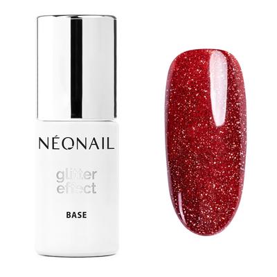 NEONAIL GLITTER EFFECT BASE - FEIN UV-Nagellack RED SHINE 7.2 ml Dunkelrot