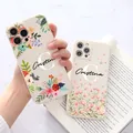 Coque de téléphone avec motif de fleurs avec nom personnalisé coque souple personnalisée iPhone 15