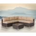 LSI 6 Piece Sectional Seating Group With Sunbrella Beige Cushion