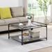 Hausfame Faux Marble Top Square Coffee Table Modern Cocktail Table 31.5 In - 31.5 in. L X 31.5 in. W X 17.7 in. H