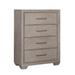 Roundhill Furniture Ennesley Gray Wood 4 Drawers Chest