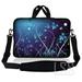 LSS 10-11.6 inch Laptop Sleeve Bag Compatible with Acer Dell HP Sony MacBook Carrying Case w/ Handle & Adjustable Strap - Blue Swirl Mid Summer Night Floral