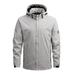 TAIAOJING Men s Relaxed Fit Hooded Shirt Jacket Autumn And Winter Solid Simple Casual Coat Sports Pocket Zipper Baseball Clothes Flying Jacket