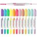 ZEYAR Highlighters Dual Tips Marker Pen Chisel and Fine Tips 12 colors Water Based Assorted Colors Quick Dry (12 colors)