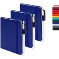 3 Pack Pocket Notebook Journals with 3 Black Pens Feela A6 Mini Cute Small Journal Notebook Bulk Hardcover College Ruled Notepad with Pen Holder for Office School Supplies 3.5â€�x 5.5â€� Navy