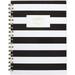 Cambridge Business Notebook Hardcover 80 Sheets 9-1/2 x 7 Inches Fashion Black/White Stripe (59012)