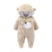 TAIAOJING Unisex-Baby Bear Bunting Toddler Girls Romper Bear Baby Fuzzy Boys Jumpsuit Hooded Coat Buttons Girls Coat&jacket 3-6 Months