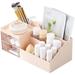 Desk Organizer Plastic Office Supplies Desk Accessories Office Desktop Pen Holder Caddy with 11 Compartments and 2 Large Drawer for School Office Bedroom Home (Pink)