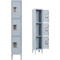 STANI Metal Locker for School Gym Office 3 Tier Locker for Employees Students Steel Storage Locker Cabinet with 3 Door Assemblable Locker