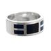 Nocturno,'Men's Sterling Silver, Obsidian and Sodalite Ring from Peru'