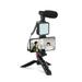 Flexible Tripod Vlogging Kit for All iPhone/Android Smartphones w/LED Light Phone Holder Mount Microphone Bluetooth Remote Hard Case for Live Stream Video Calls Vlogging YouTube Instagr