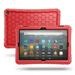 Fintie Silicone Case for All-New Kindle Fire HD 8 Tablet and Fire HD 8 Plus Tablet (12th Generation 2022 Release) - [Honey Comb Series] [Kids-Proof] Light Weight Shock Proof Back Cover Red