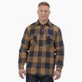 Dickies Men's Water Repellent Fleece-Lined Flannel Shirt Jacket - Brown Duck/navy Buffalo Plaid Size 3Xl (TJ210)