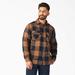 Dickies Men's Water Repellent Fleece-Lined Flannel Shirt Jacket - Brown Duck/navy Buffalo Plaid Size XL (TJ210)