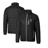 Men's Cutter & Buck Black Green Bay Packers Throwback Logo Big Tall Rainier Eco Insulated Full-Zip Puffer Jacket