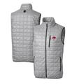 Men's Cutter & Buck Gray Buffalo Bills Throwback Logo Big Tall Rainier PrimaLoft Eco Insulated Full-Zip Puffer Vest