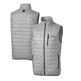 Men's Cutter & Buck Gray New York Jets Throwback Logo Big Tall Rainier PrimaLoft Eco Insulated Full-Zip Puffer Vest