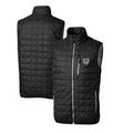Men's Cutter & Buck Black Las Vegas Raiders Throwback Logo Big Tall Rainier PrimaLoft Eco Insulated Full-Zip Puffer Vest