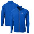 Men's Cutter & Buck Royal New York Giants Adapt Eco Knit Hybrid Recycled Full-Zip Throwback Jacket