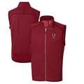 Men's Cutter & Buck Red Atlanta Falcons Mainsail Sweater-Knit Full-Zip Vest