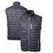 Men's Cutter & Buck Black Pittsburgh Steelers Throwback Logo Rainier Eco Insulated Printed Full-Zip Puffer Vest