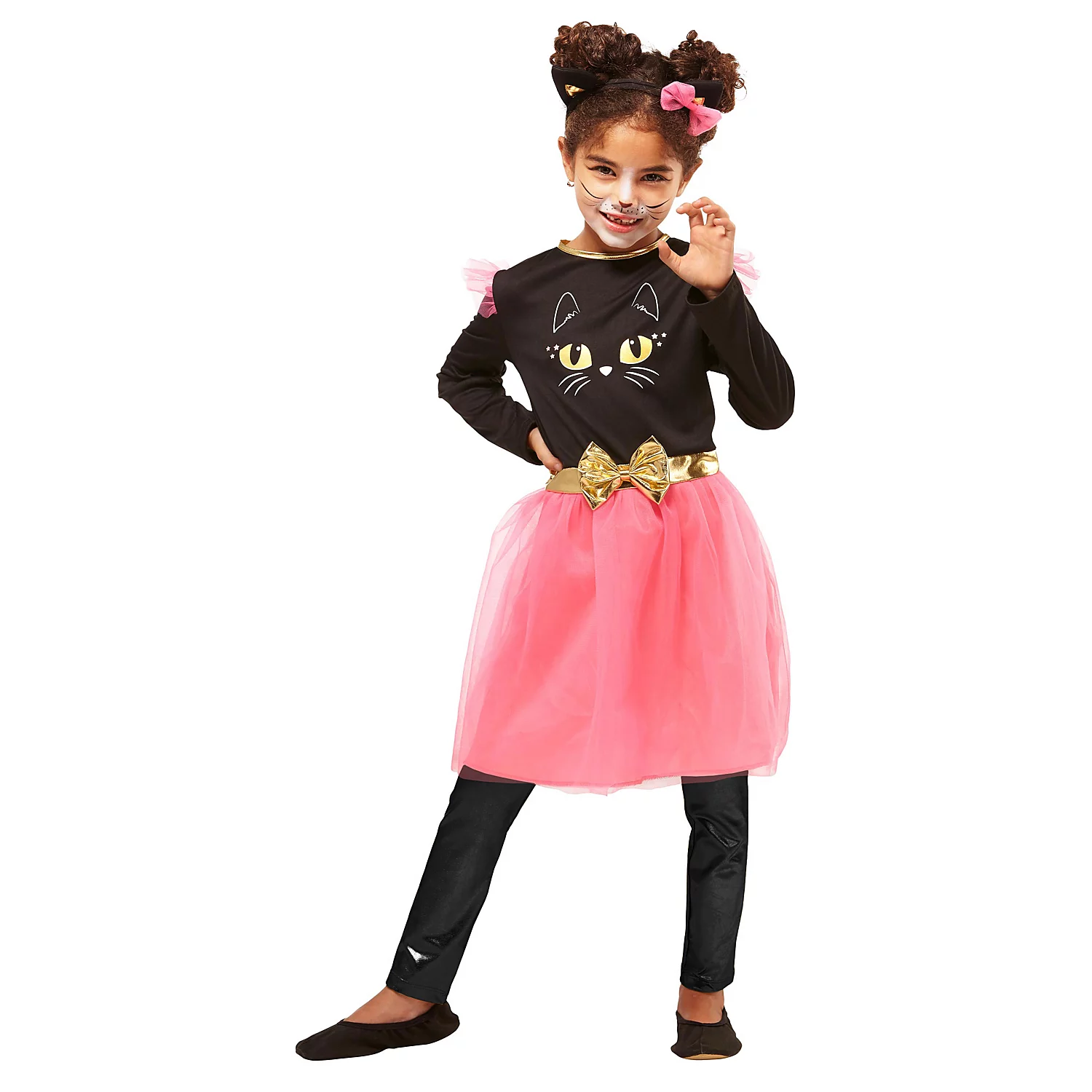 Robe "chat" pour enfant, rose/noir