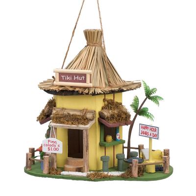 Tropical Tiki Hut Birdhouse by Zingz and Thingz in Multicolor