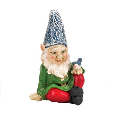 Cheery Gnome Solar Statue by Zingz and Thingz in Multicolor