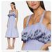 Kate Spade Dresses | Kate Spade Blue Ruffle Floral Embroidered Eyelet Midi Dress | Color: Blue | Size: L