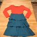 Lularoe Dresses | Cute Retro Tiered Polka Dot Lularoe Dress Small | Color: Blue/Orange | Size: S