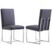 Everly Quinn Elegant Upholstered Velvet Dining Room Chairs w/ Stainless Steel Legs, Set Of 2 Upholstered in Gray | 40 H x 17.7 W x 18 D in | Wayfair