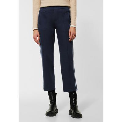 Stoffhose STREET ONE, Damen, Gr. 38, Länge 28, blau (tiefblau), Stoff, 65% Viskose, 27% Polyamid, 8% Elasthan, colorblocking, casual, loose fit lang, Hosen, Middle Waist Image