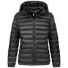 Steppjacke LPO "GILMOUR MELVILLE VI Women", Damen, Gr. 44 (L), schwarz, 100% Polyester, sportlich, figurbetont, Langarm mit innenliegendem Gummizug, Jacken, auch in Großen Größen erhältlich