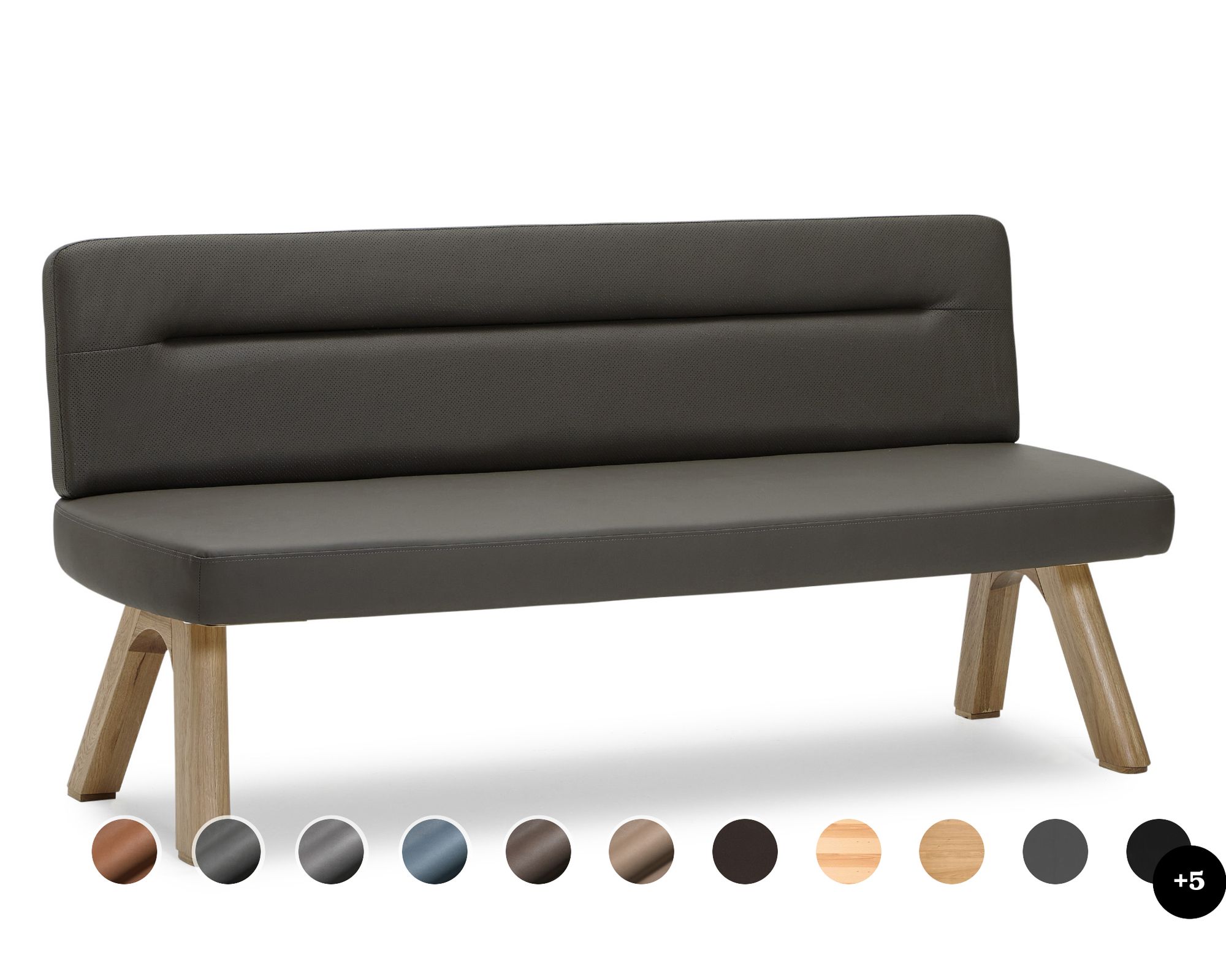 Schösswender »Ontario« 200 Polsterbank Variante A 212 cm / Gavin 202 rot / Wildeiche natur Image