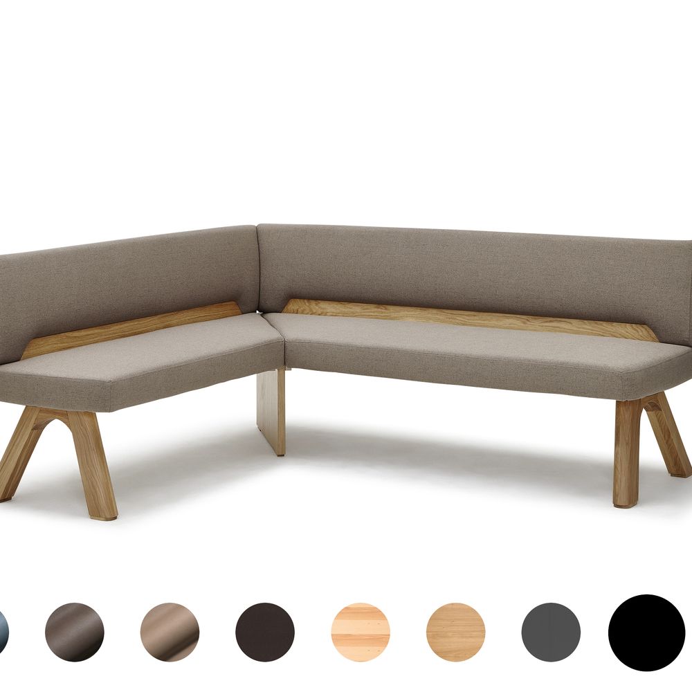 Schösswender »Ontario« 200 Eckbank Variante B 172/232 cm / Gavin 04 hellbraun / Kernbuche natur, Variante B Image