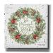 The Holiday Aisle® Be Merry Bright Wreath by Cindy Jacobs - Wrapped Canvas Painting Canvas in Green/Red/White | 26 H x 26 W x 1.5 D in | Wayfair