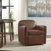 Armchair - Wade Logan® Faux Leather Swivel Armchair Faux Leather/Wood in Black/Brown | 31 H x 30.5 W x 30 D in | Wayfair